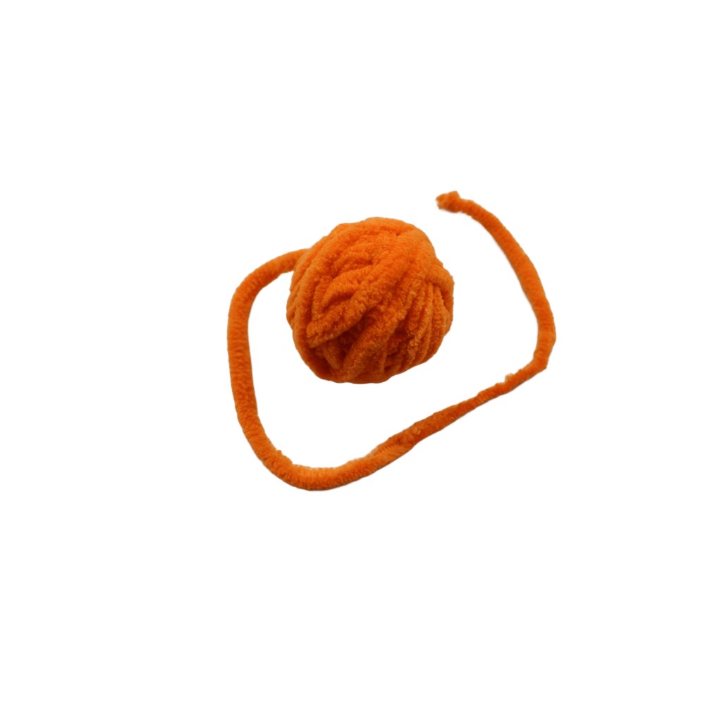 Игрушка для кошек ХОРОШКА Клубок плюшевый 18х9х6см оранжевый